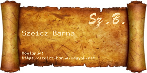 Szeicz Barna névjegykártya