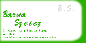 barna szeicz business card